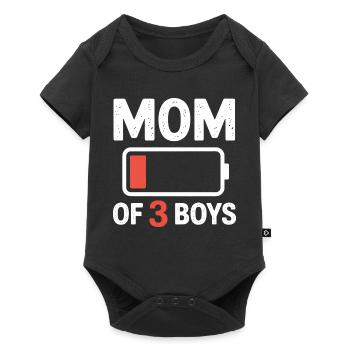 Maman de 3 garçons Batterie faible - Body à manches courtes Premium Bébé - noir - Devant