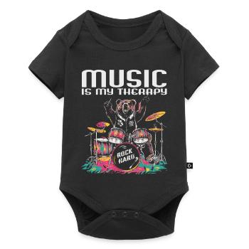 La musique est ma thérapie - Body à manches courtes Premium Bébé - noir - Devant