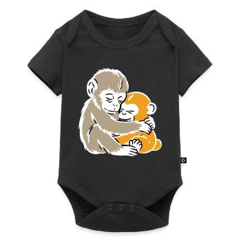 Monkey Hug Duo Illustration - Body à manches courtes Premium Bébé - noir - Devant