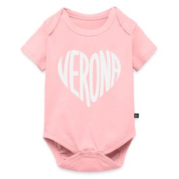 Typographie du cœur de Vérone - Body à manches courtes Premium Bébé - rose - Devant