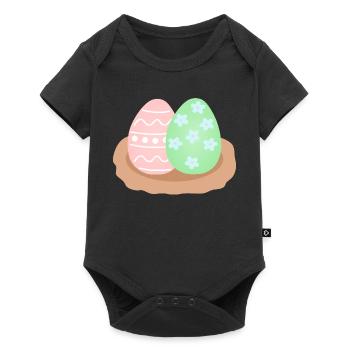 Pastel Easter Egg Duo in Nest - Baby Premium short-sleeve bodysuit - black - Front