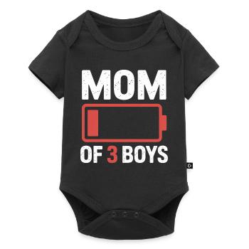 Maman de 3 garçons Battery Power - Body à manches courtes Premium Bébé - noir - Devant