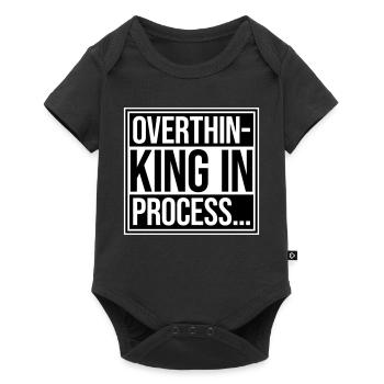 Overthinking In Process Lustig Grübeln Spruch Logo - Baby Premium Kurzarmbody - Schwarz - Vorne
