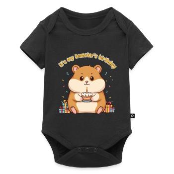 Gâteau d’anniversaire drôle de hamster - Body à manches courtes Premium Bébé - noir - Devant