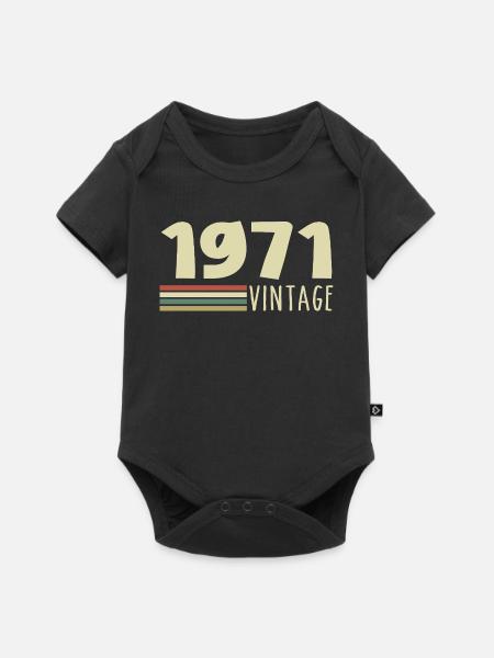 1971-Jubiläum-1971-retro-1971 - Baby Premium Kurzarmbody - Schwarz