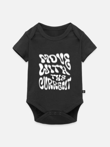 Mit dem Strom bewegen - Baby Premium Kurzarmbody - Schwarz