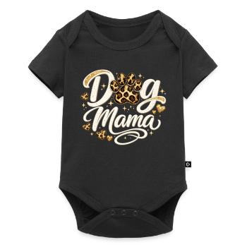 Dog Mama Golden Leopard Pattern Shirt - Baby Premium short-sleeve bodysuit - black - Front