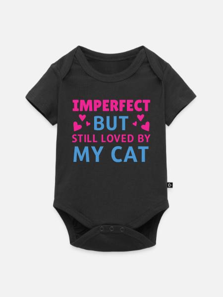 Imperfect loved by cat - Baby Premium Kurzarmbody - Schwarz