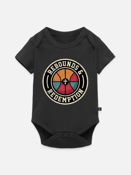 Rebounds And Redemption Christlicher Basketball - Baby Premium Kurzarmbody - Schwarz