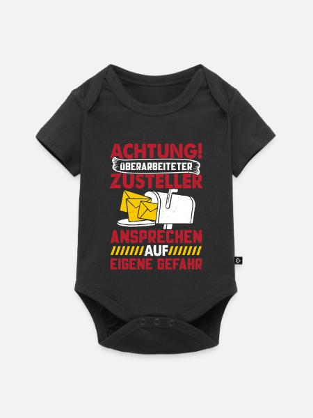 Briefträger ACHTUNG ÜBERARBEITETER ZUSTELLER - Baby Premium Kurzarmbody - Schwarz