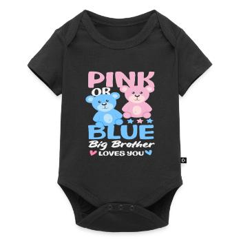 Pink Or Blue Big Brother Loves You - Baby Premium short-sleeve bodysuit - black - Front