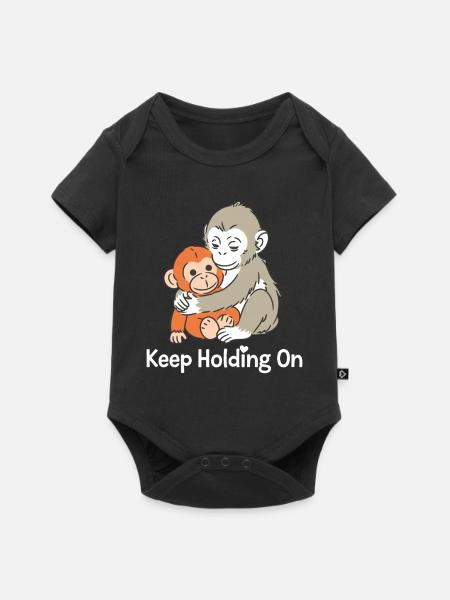 Halt die Affenumarmung fest - Baby Premium Kurzarmbody - Schwarz