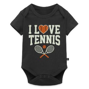 Chemise de tennis, sweat à capuche I Love Tennis, short - Body à manches courtes Premium Bébé - noir - Devant
