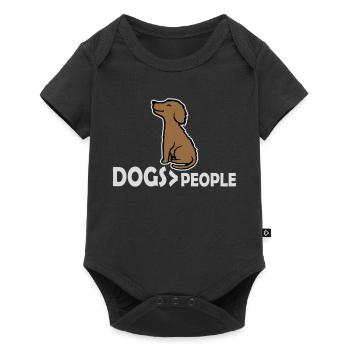 Dogs Over People Dog Funny Antisocial Saying - Baby Premium short-sleeve bodysuit - black - Front