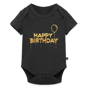 Joyeux anniversaire Liquid Gold - Noble anniversaire - Body à manches courtes Premium Bébé - noir - Devant