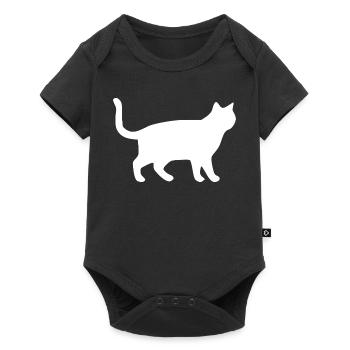 Cadeau Silhouettes de chats chats blancs - Body à manches courtes Premium Bébé - noir - Devant