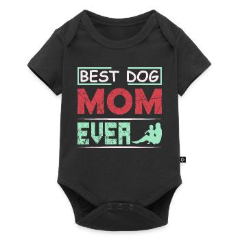 Meilleur t-shirt drôle de maman de chien de tous les temps - Body à manches courtes Premium Bébé - noir - Devant