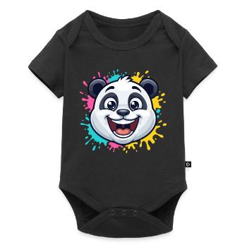Panda Splash Color World - Baby Premium short-sleeve bodysuit - black - Front