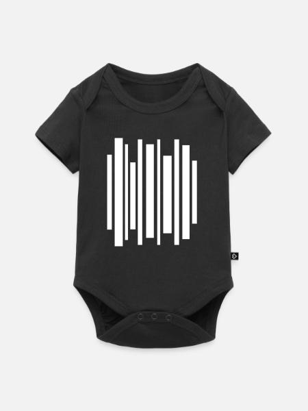 Minimal Stripes Barcode-Mosaik - Baby Premium Kurzarmbody - Schwarz
