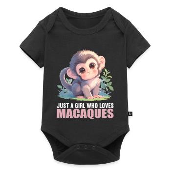 Makaken Makake - Baby Premium Kurzarmbody - Schwarz - Vorne