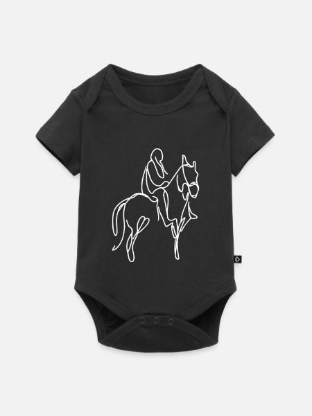 Horsemanship Skizze - Baby Premium Kurzarmbody - Schwarz
