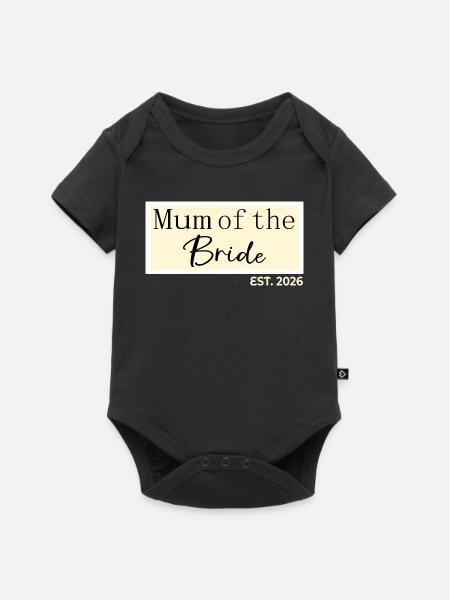 Mutter der Braut 2026 - Baby Premium Kurzarmbody - Schwarz
