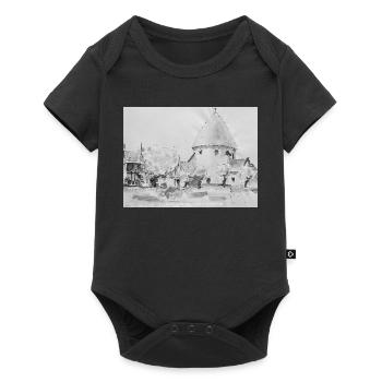 Ols Kirke, Bornholm - Baby Premium short-sleeve bodysuit - black - Front