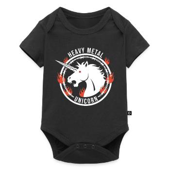 Licorne Heavy Metal - Einhorn Rock - Body à manches courtes Premium Bébé - noir - Devant