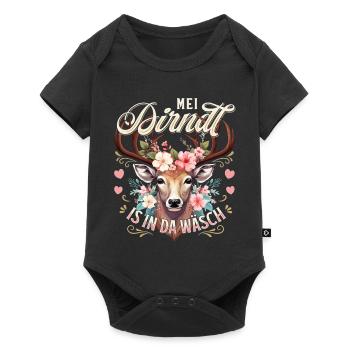 Costume traditionnel de remplacement Camise Dirndl Chemise traditionnelle féminine - Body à manches courtes Premium Bébé - noir - Devant
