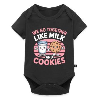 Milk and Cookies Best Friends Kawaii Design - Body à manches courtes Premium Bébé - noir - Devant