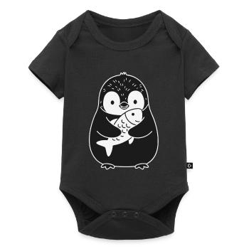 Poisson-pingouin, animal mignon - Body à manches courtes Premium Bébé - noir - Devant