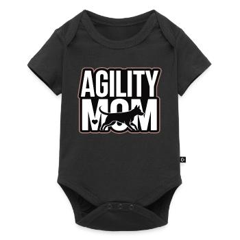 Maman Agility – Maman des Chiens de sport canin - Body à manches courtes Premium Bébé - noir - Devant