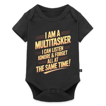 Multitasker Sprüche Sarkasmus Bürohumor Geschenk - Baby Premium Kurzarmbody - Schwarz - Vorne