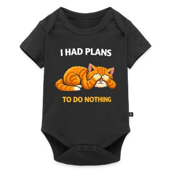 Ich hatte vor, nichts zu tun, Katze - Baby Premium Kurzarmbody - Schwarz - Vorne
