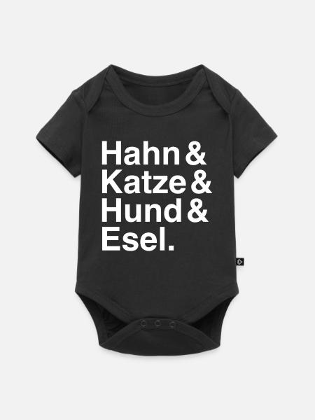 Hahn & Katze & Hund & Esel. - Baby Premium Kurzarmbody - Schwarz