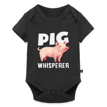 Chuchoteur de cochons Fermier drôle Fermier - Body à manches courtes Premium Bébé - noir - Devant