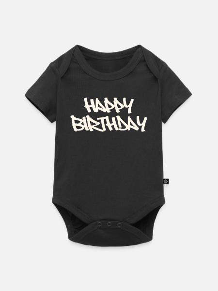 Happy Birthday - Baby Premium Kurzarmbody - Schwarz