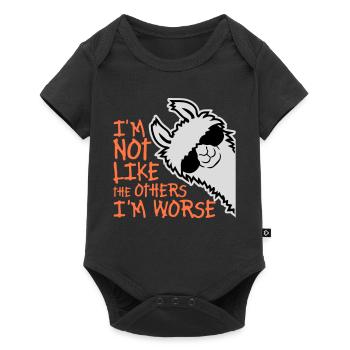 Lama Sunglasses Not Like The Others I'm Worse - Baby Premium short-sleeve bodysuit - black - Front