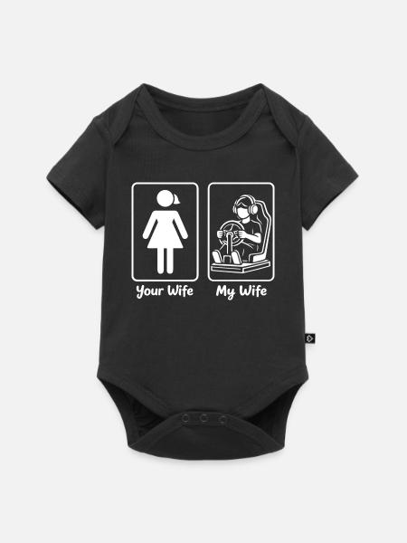 Deine Frau Meine Frau - Baby Premium Kurzarmbody - Schwarz