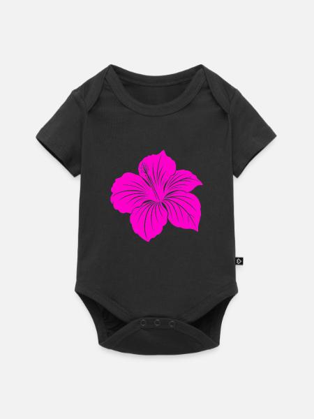 Hibiskusblüte - Baby Premium Kurzarmbody - Schwarz