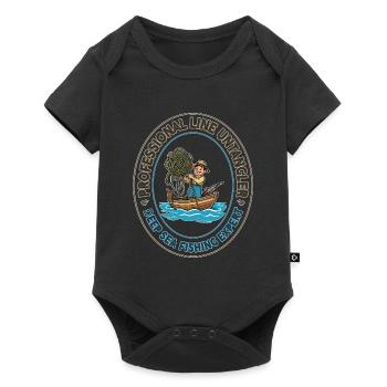 Deep Sea Line Unangler Patch - Baby Premium short-sleeve bodysuit - black - Front