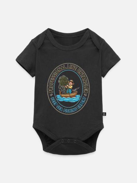 Tiefseelinien-Entangler-Fleck - Baby Premium Kurzarmbody - Schwarz