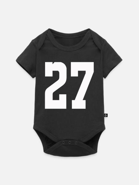 Ziffern 27 Kontrast-Design - Baby Premium Kurzarmbody - Schwarz