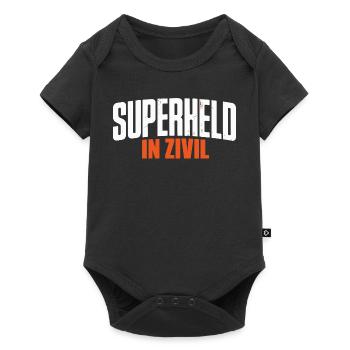 Superheld In Zivil Superhero Superhelden Kostüm - Baby Premium Kurzarmbody - Schwarz - Vorne