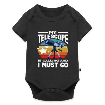 Mon télescope appelle l’astronomie espace en disant - Body à manches courtes Premium Bébé - noir - Devant