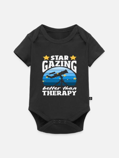Sterne Beobachten Besser Als Therapie - Baby Premium Kurzarmbody - Schwarz