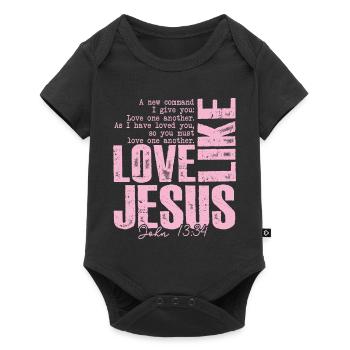 Love Like Jesus – Bible Verse John 13:34 | Christian - Baby Premium short-sleeve bodysuit - black - Front