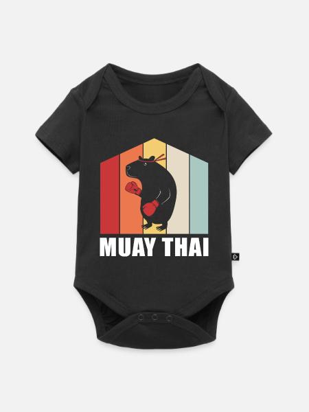 Muay thai Kickboxer Kickboxing Thai boxing - Baby Premium Kurzarmbody - Schwarz