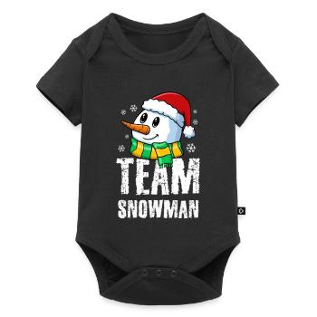Cute Snowman with Santa Hat and Scarf Design - Baby Premium short-sleeve bodysuit - black - Front