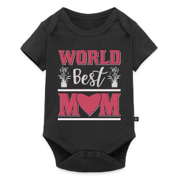 World Best Mom Mothers Day Gift Shirt - Baby Premium short-sleeve bodysuit - black - Front
